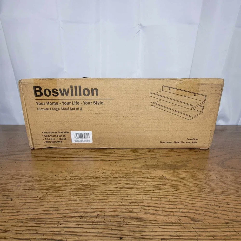 Boswillon Floating Shelves Wall Mounted Set of 2, White, 15.7 in